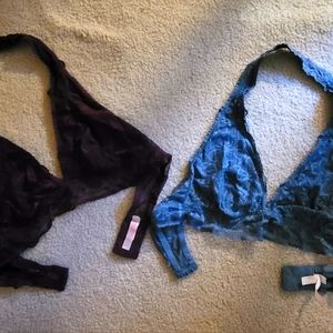 VS PINK halter lace bralettes